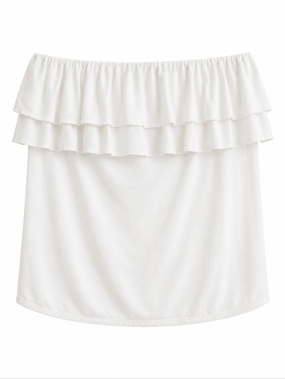 American Eagle Outfitters White Ruffle Tube Top XL